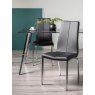 Gallery Collection Benton - Black Faux Leather Chair with Shiny Nickel Legs (Pair)