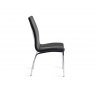 Gallery Collection Benton - Black Faux Leather Chair with Shiny Nickel Legs (Pair)