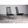 Gallery Collection Benton - Black Faux Leather Chair with Shiny Nickel Legs (Pair)