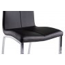 Gallery Collection Benton - Black Faux Leather Chair with Shiny Nickel Legs (Pair)
