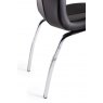 Gallery Collection Benton - Black Faux Leather Chair with Shiny Nickel Legs (Pair)