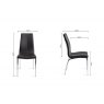 Gallery Collection Benton - Black Faux Leather Chair with Shiny Nickel Legs (Pair)