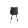 Gallery Collection Fontana - Dark Grey Faux Suede Fabric Chairs with Grey Hand Brushing on Black Powder Coated Legs (Pair)