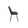 Gallery Collection Fontana - Dark Grey Faux Suede Fabric Chairs with Grey Hand Brushing on Black Powder Coated Legs (Pair)