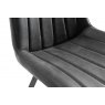 Gallery Collection Fontana - Dark Grey Faux Suede Fabric Chairs with Grey Legs (Pair)