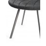 Gallery Collection Fontana - Dark Grey Faux Suede Fabric Chairs with Black Legs (Pair)