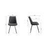 Gallery Collection Fontana - Dark Grey Faux Suede Fabric Chairs with Black Legs (Pair)