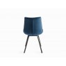 Gallery Collection Fontana - Blue Velvet Fabric Chairs with Grey Hand Brushing on Black Powder Coated Legs (Pair)