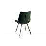 Gallery Collection Fontana - Green Velvet Fabric Chairs with Black Legs (Pair)