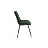 Gallery Collection Fontana - Green Velvet Fabric Chairs with Grey Hand Brushing on Black Powder Coated Legs (Pair)