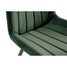 Gallery Collection Fontana - Green Velvet Fabric Chairs with Black Legs (Pair)