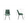 Gallery Collection Fontana - Green Velvet Fabric Chair with Black Legs (Pair)
