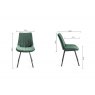 Gallery Collection Fontana - Green Velvet Fabric Chairs with Black Legs (Pair)