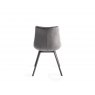 Gallery Collection Fontana - Grey Velvet Fabric Chairs with Grey Hand Brushing on Black Powder Coated Legs (Pair)