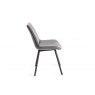 Gallery Collection Fontana - Grey Velvet Fabric Chairs with Grey Hand Brushing on Black Powder Coated Legs (Pair)