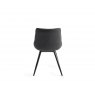 Gallery Collection Seurat - Dark Grey Faux Suede Fabric Chairs with Sand Black Powder Coated Legs (Pair)