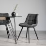 Gallery Collection Seurat - Dark Grey Faux Suede Fabric Chair with Black Legs (Pair)