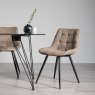 Gallery Collection Seurat - Tan Faux Suede Fabric Chair with Black Legs (Pair)