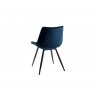 Gallery Collection Seurat - Blue Velvet Fabric Chairs with Sand Black Powder Coated Legs (Pair)