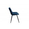 Gallery Collection Seurat - Blue Velvet Fabric Chairs with Sand Black Powder Coated Legs (Pair)