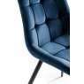 Gallery Collection Seurat - Blue Velvet Fabric Chairs with Sand Black Powder Coated Legs (Pair)