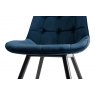 Gallery Collection Seurat - Blue Velvet Fabric Chairs with Black Legs (Pair)