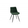 Gallery Collection Seurat - Green Velvet Fabric Chairs with Black Legs (Pair)