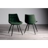 Gallery Collection Seurat - Green Velvet Fabric Chairs with Black Legs (Pair)