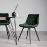 Gallery Collection Seurat - Green Velvet Fabric Chair with Black Legs (Pair)
