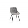 Gallery Collection Seurat - Grey Velvet Fabric Chairs with Black Legs (Pair)