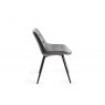 Gallery Collection Seurat - Grey Velvet Fabric Chairs with Sand Black Powder Coated Legs (Pair)