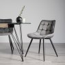 Gallery Collection Seurat - Grey Velvet Fabric Chair with Black Legs (Pair)