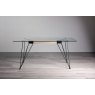 Gallery Collection Miro Clear Tempered Glass 6 Seater Dining Table with Black Legs