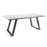 Gallery Collection Hirst Grey Painted Tempered Glass 6 Seater Dining Table with Grey Legs