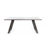Gallery Collection Hirst Grey Painted Tempered Glass 6 Seater Dining Table with Grey Legs