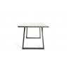 Gallery Collection Hirst Grey Painted Tempered Glass 6 Seater Dining Table with Grey Legs