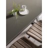 Gallery Collection Hirst Grey Painted Tempered Glass 6 Seater Dining Table with Grey Hand Brushing On Black Powder Coated Base