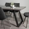 Gallery Collection Hirst Grey Painted Tempered Glass 6 Seater Dining Table with Grey Legs