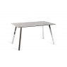 Gallery Collection Emin Black Marble Effect Tempered Glass 6 Seater Dining Table with Shiny Nickel Legs