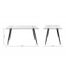 Gallery Collection Martini Clear Tempered Glass 6 Seater Dining Table with Black Legs