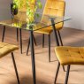Gallery Collection Martini Clear Tempered Glass 6 Seater Dining Table with Sand Black Powder Coated Legs