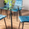 Gallery Collection Martini Clear Tempered Glass 6 Seater Dining Table with Black Legs