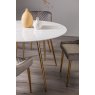 Gallery Collection Francesca White Marble Effect Sintered Stone 4 seater Dining Table with Gold Legs