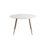 Gallery Collection Francesca White Marble Effect Sintered Stone 4 seater Dining Table with Gold Legs