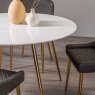 Gallery Collection Francesca White Marble Effect Sintered Stone 4 seater Dining Table with Gold Legs