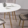 Gallery Collection Francesca White Marble Effect Sintered Stone 4 seater Dining Table with Gold Legs