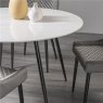 Gallery Collection Francesca White Gloss Marble Effect Sintered Stone 4 Seater Dining Table with Black Legs