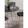 Gallery Collection Christo Black Marble Effect Tempered Glass 4 Seater Dining Table with Shiny Nickel Legs