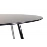 Gallery Collection Christo Black Marble Effect Tempered Glass 4 Seater Dining Table with Shiny Nickel Legs