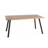 Gallery Collection Ramsay Oak Melamine 6 Seater Dining Table with 4 Black Legs